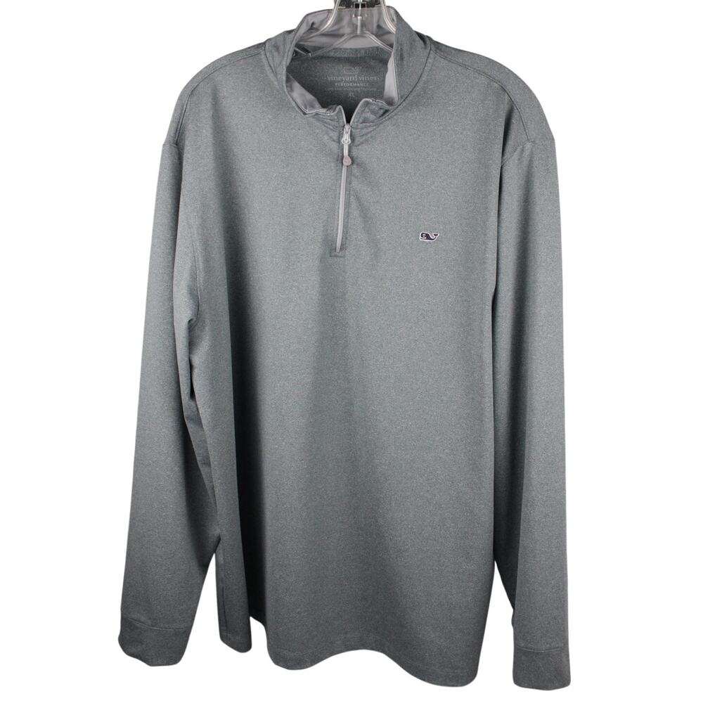 Vineyard Vines Performance 1/4 Zip Pullover Mens XL Gray Moisture Wicking Golf
